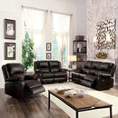 Zuriel 81" Motion Sofa, Brown Faux Leather