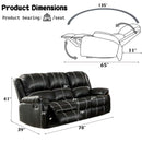 Zuriel 78" Motion Sofa, Black Faux Leather Acme
