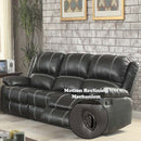 Zuriel 78" Motion Sofa, Black Faux Leather Acme
