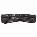 Saul Power Motion 133" Sectional Sofa, Espresso Leather-Aire Acme