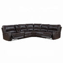 Saul Power Motion 133" Sectional Sofa, Espresso Leather-Aire Acme