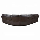 Saul Power Motion 133" Sectional Sofa, Espresso Leather-Aire Acme