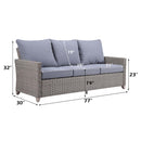 Greeley 4PC Pack Patio Sofa Set 77" , Gray Fabric & Gray Finish Acme