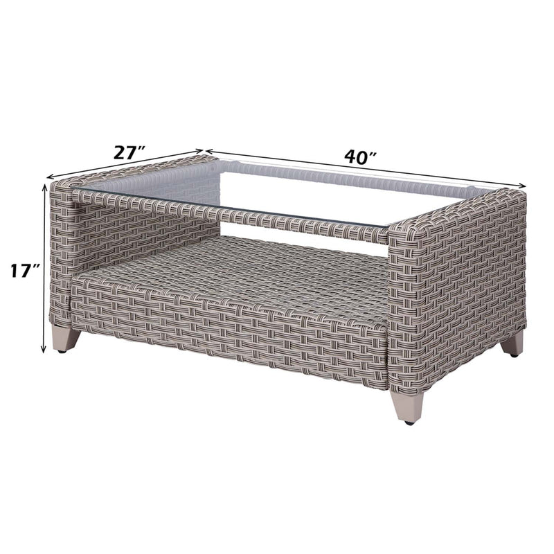 Greeley 4PC Pack Patio Sofa Set 77" , Gray Fabric & Gray Finish Acme