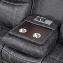 Zubaida 3-Seater Power 85" Motion Sofa, Dark Gray Polish Microfiber Acme