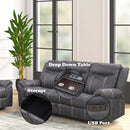 Zubaida 3-Seater Power 85" Motion Sofa, Dark Gray Polish Microfiber Acme