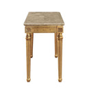 Daesha 57" Sofa Table, Marble Top & Antique Gold Finish Acme