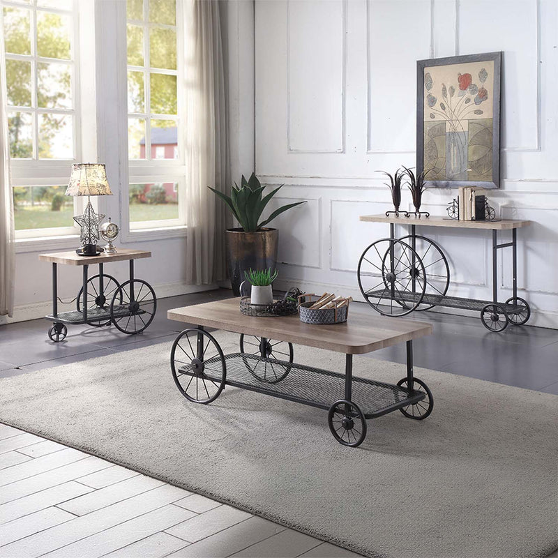 Francie 48" Sofa Table, Oak & Antique Gray Finish Acme