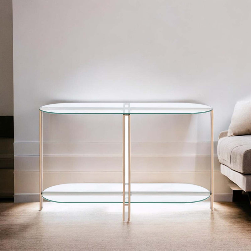 Veises 47" Sofa Table, Champagne Finish Acme