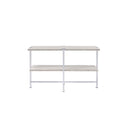 Brecon 48" Sofa Table, White Oak & Chrome Finish Acme
