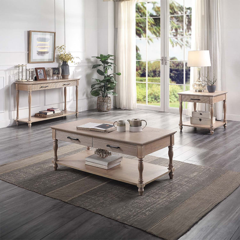 Ariolo 48" Sofa Table, Weathered Oak Finish Acme