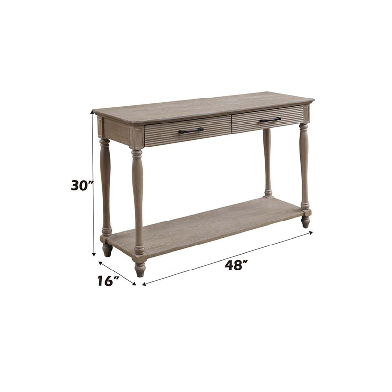 Ariolo 48" Sofa Table, Weathered Oak Finish Acme