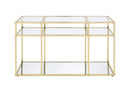 Uchenna 50" Sofa Table, Clear Glass & Gold Finish Acme