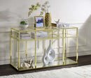 Uchenna 50" Sofa Table, Clear Glass & Gold Finish Acme