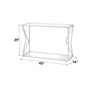 Virtue 43" Sofa Table, Clear Glass & Chrome Finish Acme