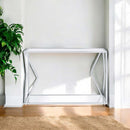 Virtue 43" Sofa Table, Clear Glass & Chrome Finish Acme