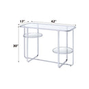 Hollo 42" Sofa Table, Glass & Chrome Finish Acme