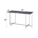 Adelae 49" Sofa Table, Faux Marble Top & Chrome Finish Acme