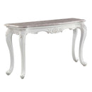 Ciddrenar 55" Sofa Table, Marble Top & White Finish Acme