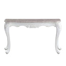 Ciddrenar 55" Sofa Table, Marble Top & White Finish Acme