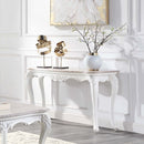 Ciddrenar 55" Sofa Table, Marble Top & White Finish Acme