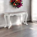 Ciddrenar 55" Sofa Table, Marble Top & White Finish Acme