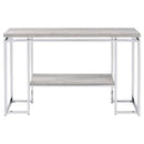 Chafik 47" Sofa Table, Natural Oak & Chrome Finish Acme