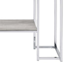 Chafik 47" Sofa Table, Natural Oak & Chrome Finish Acme