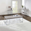 Chafik 47" Sofa Table, Natural Oak & Chrome Finish Acme