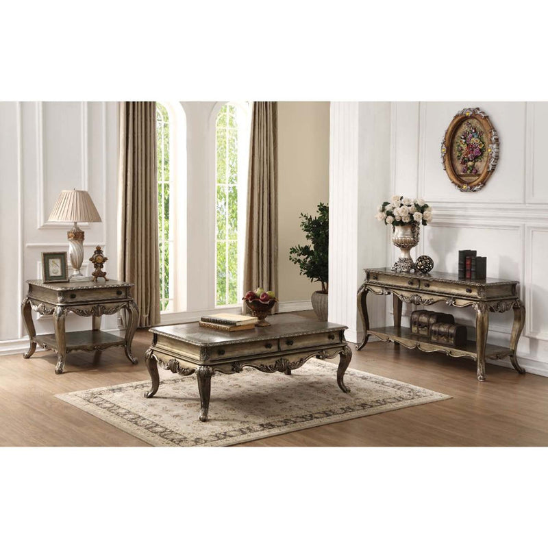 Ragenardus 57" Sofa Table, Vintage Oak Finish Acme