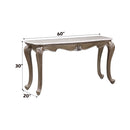Elozzol 60" Sofa Table, Marble Top & Antique Bronze Finish Acme