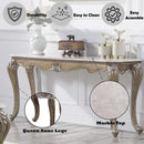 Elozzol 60" Sofa Table, Marble Top & Antique Bronze Finish Acme