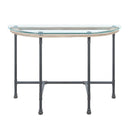 Brantley 47" Sofa Table, Clear Glass & Sandy Gray Finish Acme