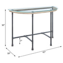 Brantley 47" Sofa Table, Clear Glass & Sandy Gray Finish Acme