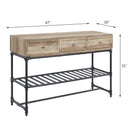 Brantley II 47" Sofa Table, Oak & Sandy Black Finish Acme
