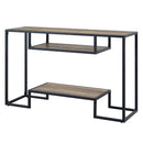 Idella 48" Sofa Table, Rustic Oak & Black Finish Acme