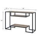 Idella 48" Sofa Table, Rustic Oak & Black Finish Acme