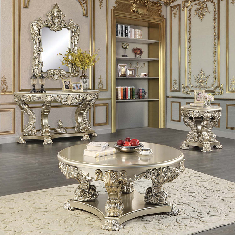 Sorina 67" Sofa Table, Antique Gold Finish Acme