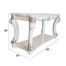 Vendome 58" Sofa Table, Antique Pearl Finish Acme