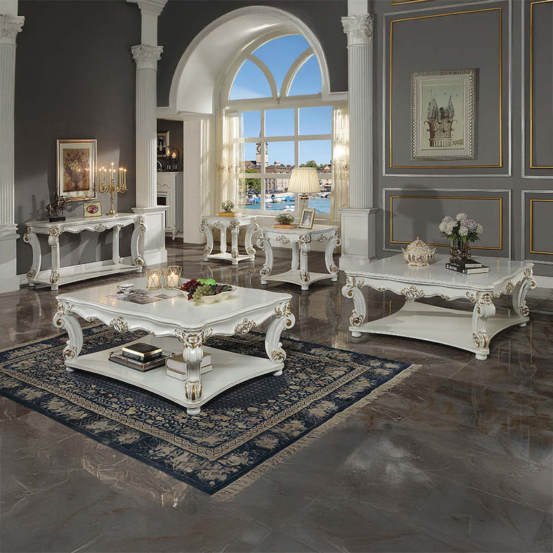 Vendome 58" Sofa Table, Antique Pearl Finish Acme