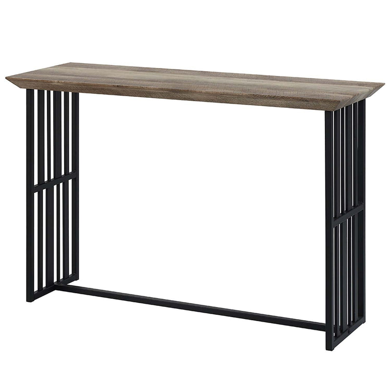 Zudora 47" Sofa Table, Antique Oak & Black Finish Acme