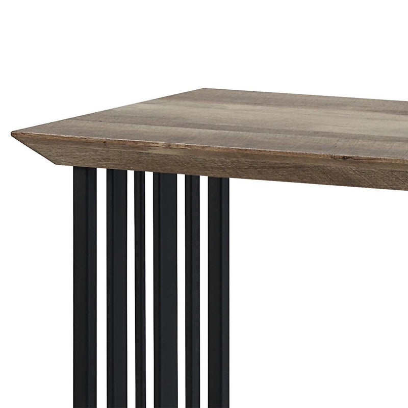 Zudora 47" Sofa Table, Antique Oak & Black Finish Acme