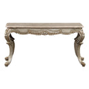 Miliani 58" Sofa Table, Natural Marble Top & Antique Bronze Finish Acme