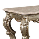 Miliani 58" Sofa Table, Natural Marble Top & Antique Bronze Finish Acme