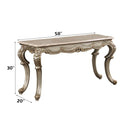 Miliani 58" Sofa Table, Natural Marble Top & Antique Bronze Finish Acme