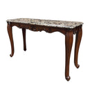 Nayla 52" Sofa Table, Natural Marble Top & Cherry Finish Acme