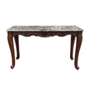 Nayla 52" Sofa Table, Natural Marble Top & Cherry Finish Acme