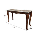 Nayla 52" Sofa Table, Natural Marble Top & Cherry Finish Acme