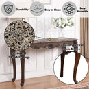 Nayla 52" Sofa Table, Natural Marble Top & Cherry Finish Acme