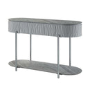 Yukino 47" Sofa Table, Gray High Gloss & Chrome Finish Acme